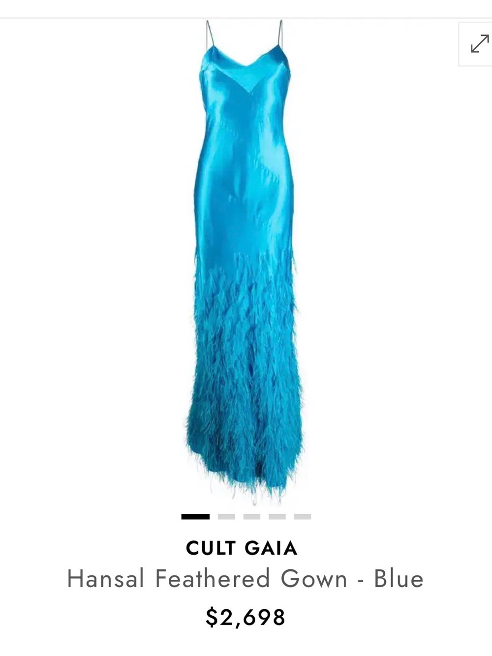 cult gaia Turquoise Feather - Hansel Silk Slip Dress